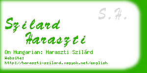 szilard haraszti business card